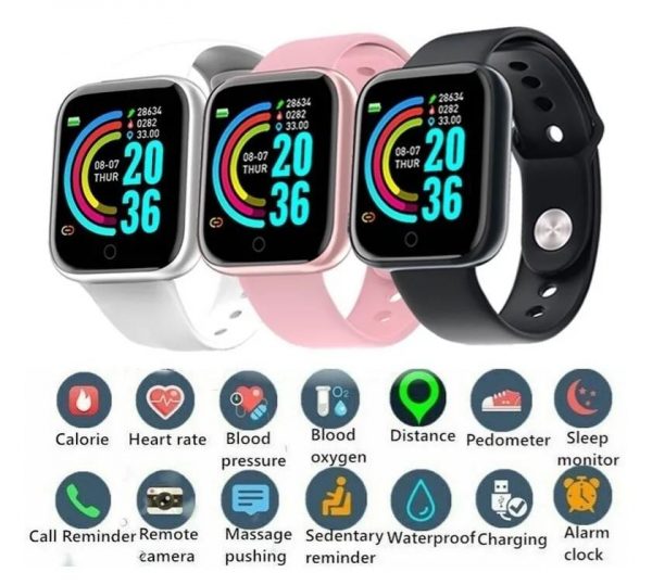 Relógio Smartwatch Y68 Digital com Bluetooth para Android e IOS